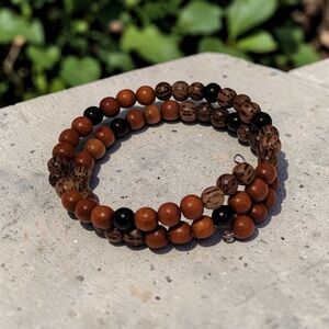 10/ $10 Handcrafted Brown Beaded Wrap Bracelet